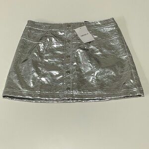 Forever 21 silver Metallic Faux Leather Skirt